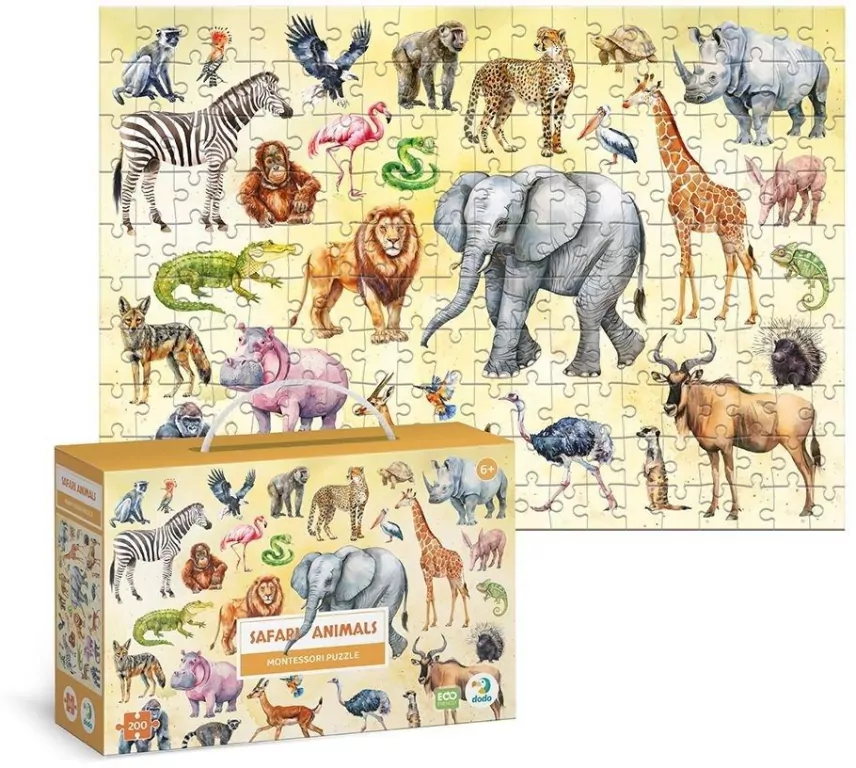 Puzzle 200 Montessori Safari animals - tantis.pl