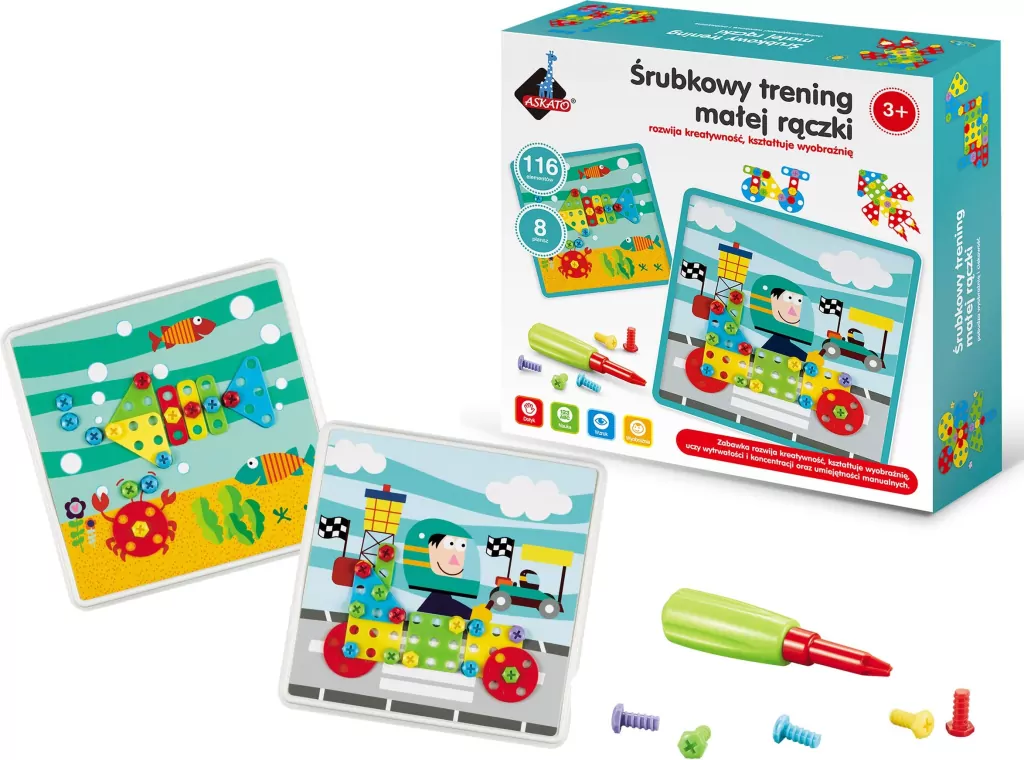 Śrubkowy trening małej rączki. Genialny dzieciak - tantis.pl