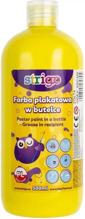 Farba plakatowa w butelce 500ml. Żółta - tantis.pl