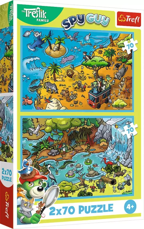Puzzle 2x70 Trefliki w Krainie Zwierząt TREFL - tantis.pl