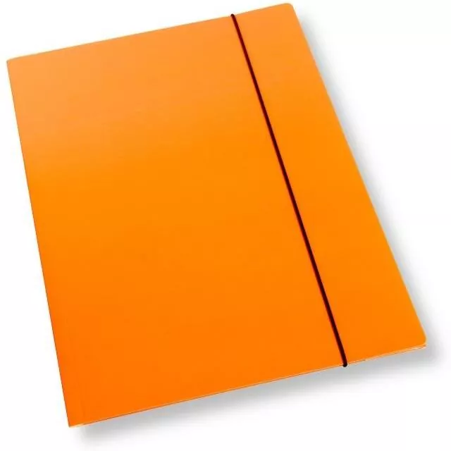 Teczka A4 z gumką lakier pomarańcz. 350gsm - tantis.pl