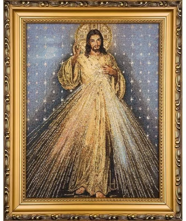 Obraz Haftowany Jezus Miłosierny 22x27,5cm - tantis.pl