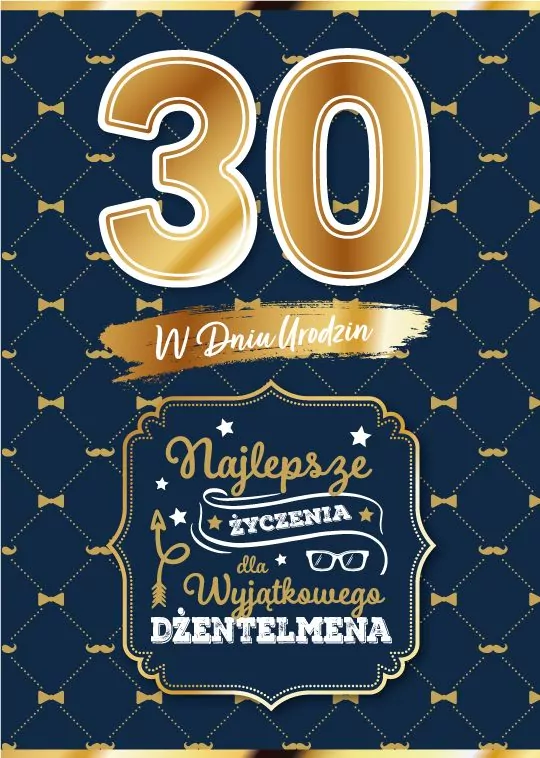 Karnet Urodziny 30 dla niego - tantis.pl