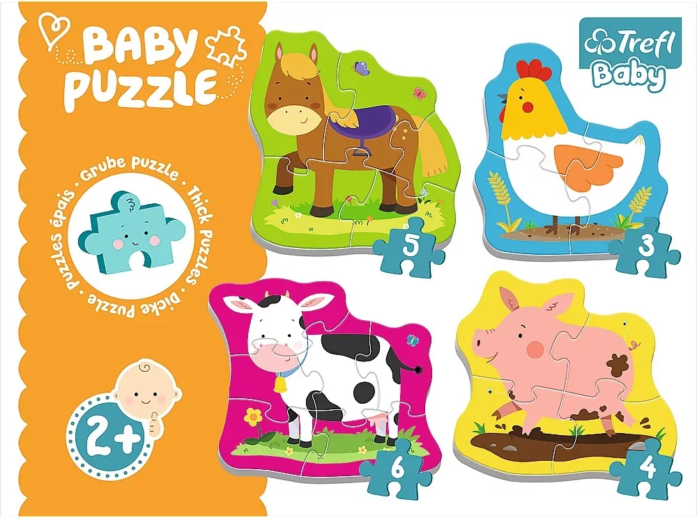 Zwierzęta na wsi. Puzzle Baby 4w1 - tantis.pl