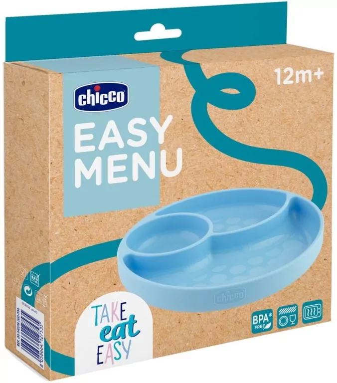 Chicco. Talerz. 12 miesięcy. Niebieski - tantis.pl