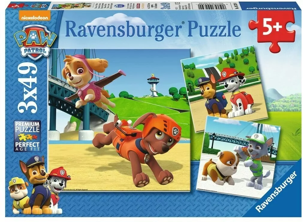Ravensburger. Puzzle 3x49 elementów. Psi patrol - tantis.pl