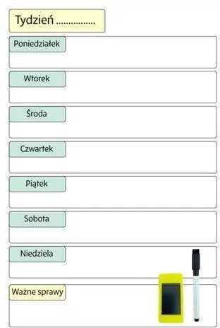 Planer magnetyczny suchościeralny tygodniowy 30x20 - tantis.pl