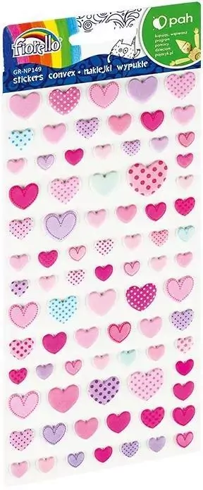 Naklejki wypukłe serca różowe GR-NP149 FIORELLO - tantis.pl