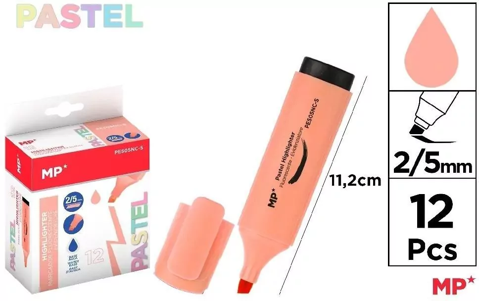 Zakreślacz fluorescencyjny 2-5mm pomarańcz (12szt) - tantis.pl