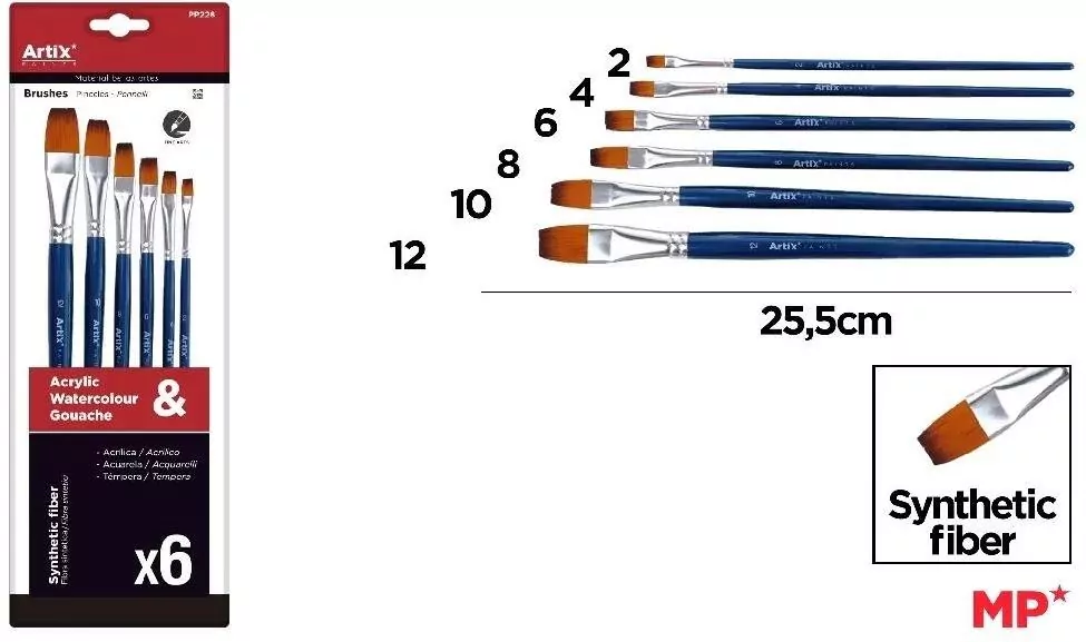 Zestaw profesjonalnych pędzli malarskich 6szt - tantis.pl
