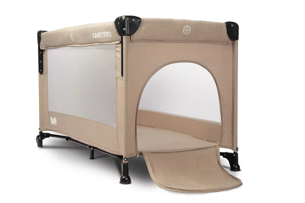 Caratero Łóżeczko turystyczne Esti opuszczany bok brązowe - tantis.pl