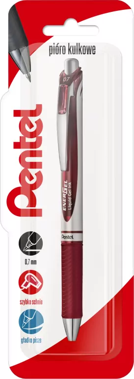 Pióro kulkowe 0,7 mm EnerGel BL77 burgundowy 1 szt. - tantis.pl
