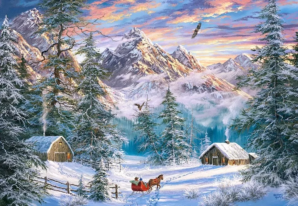 Puzzle 1000 Mountain Christmas CASTOR - tantis.pl