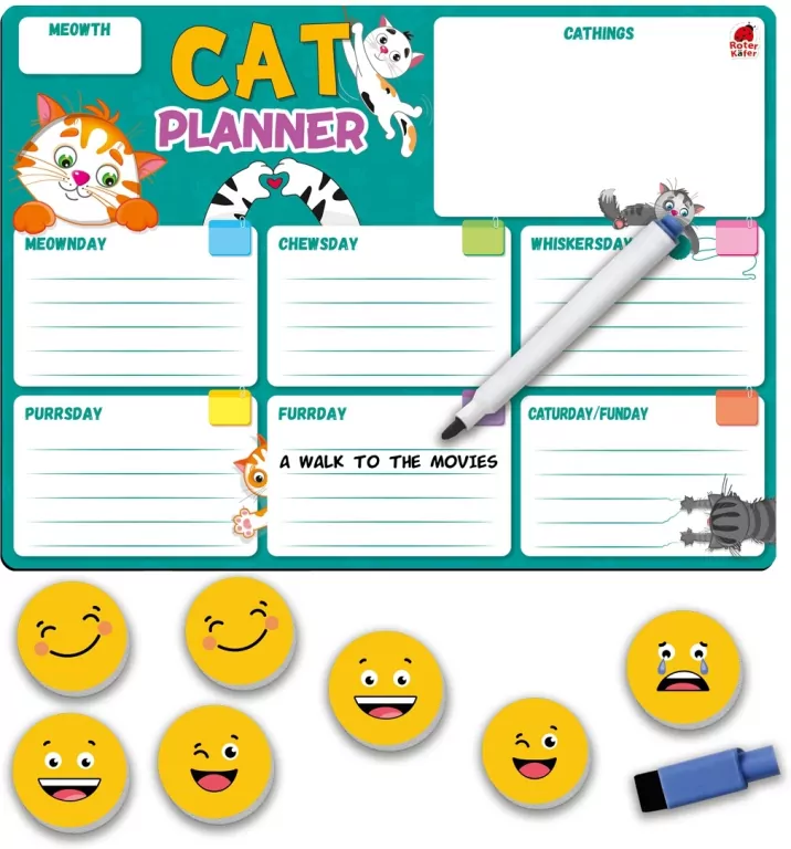 Tablica magnetyczna z markerem Cat Planner RK2050-04 - tantis.pl