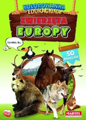 Kolorowanka edukacyjna. Zwierzęta Europy z naklejka