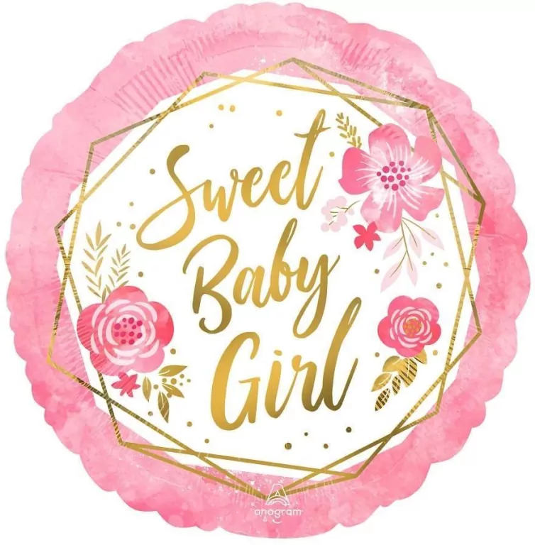 Balon foliowy Sweet Baby Girl 46cm - tantis.pl