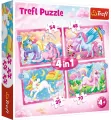 Jednorożce i magia. Puzzle 4w1 - tantis.pl