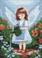 Diamentowa mozaika - Anioł w ogrodzie 30x40cm - tantis.pl