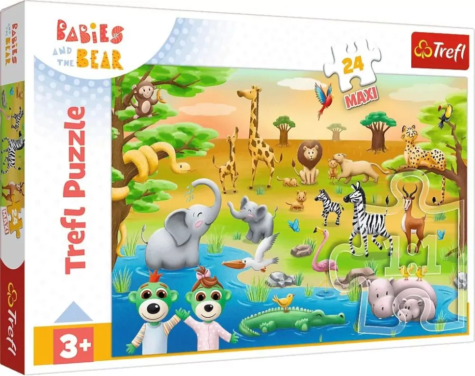 Puzzle 24 maxi Bobaski i Safari TREFL - tantis.pl