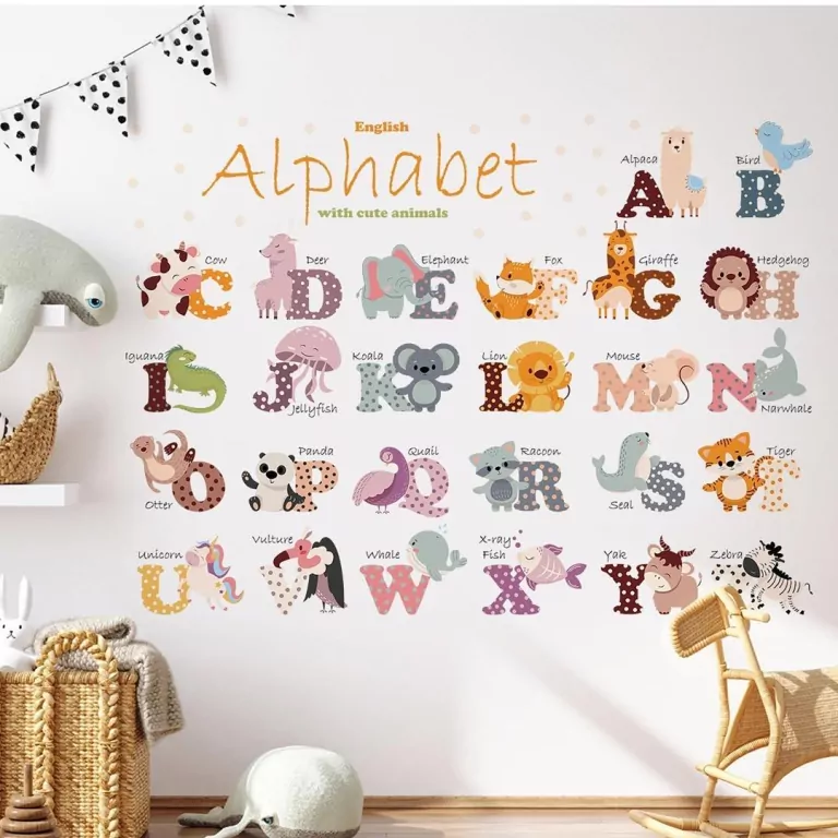 Naklejki na ścianę do pokoju dziecka alfabet - tantis.pl