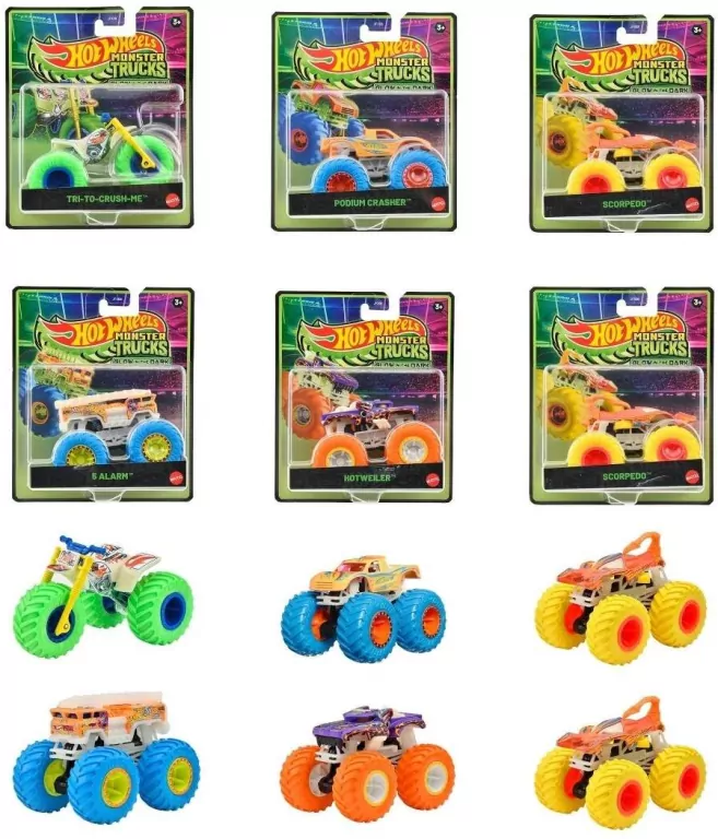 Hot Wheels Monster Trucks świecący mix - tantis.pl