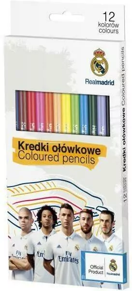 Kredki ołówkowe 12 kolorów Real Madryt ASTRA - tantis.pl