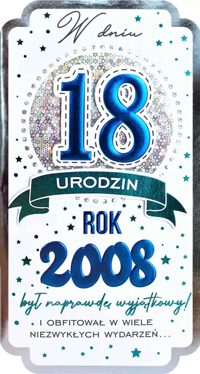 Karnet Urodziny 18 - tantis.pl