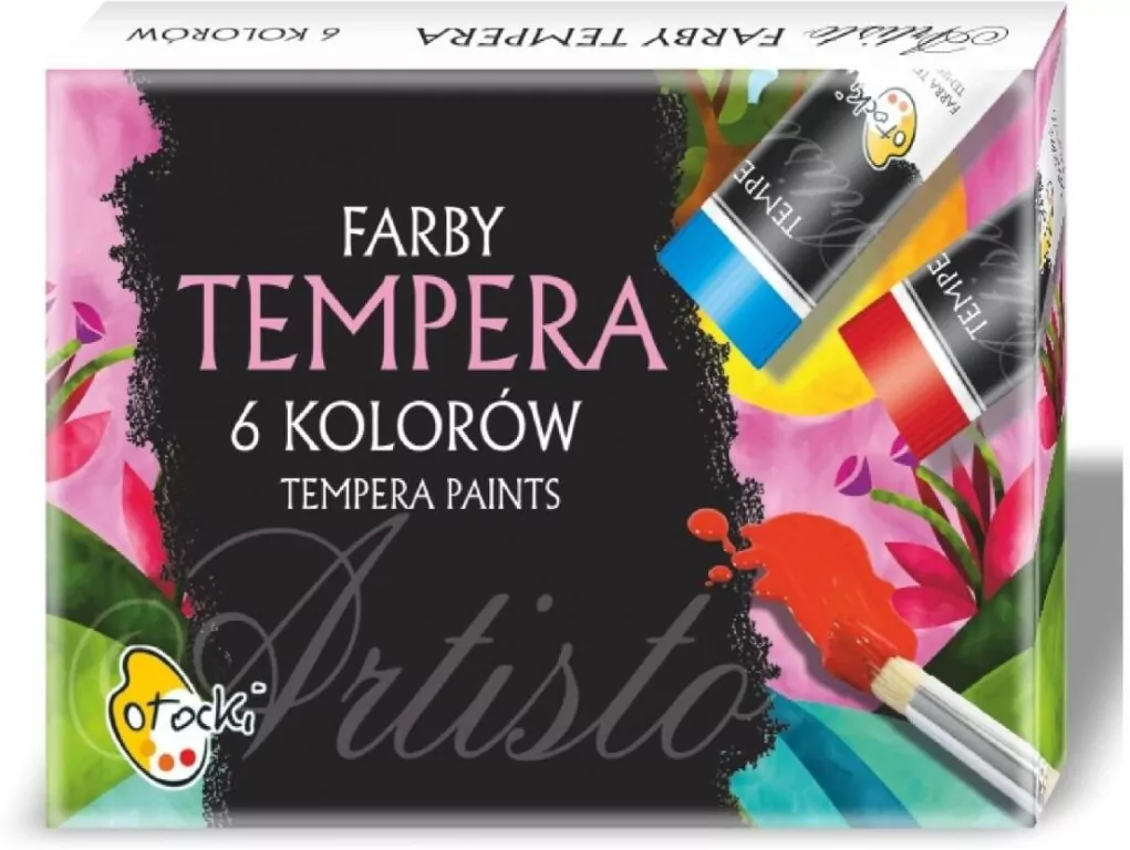 Farby tempera 6 kolorów w tubie - tantis.pl