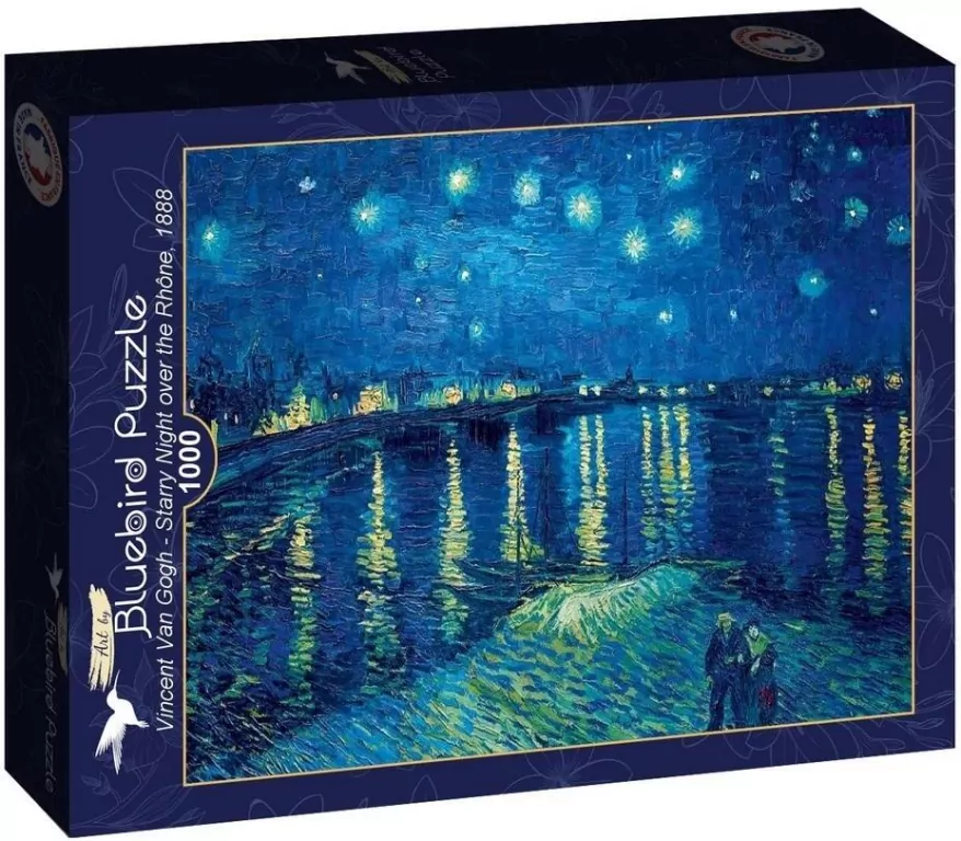 Puzzle 1000 Gwiaździsta noc nad Ronem, Van Gogh - tantis.pl