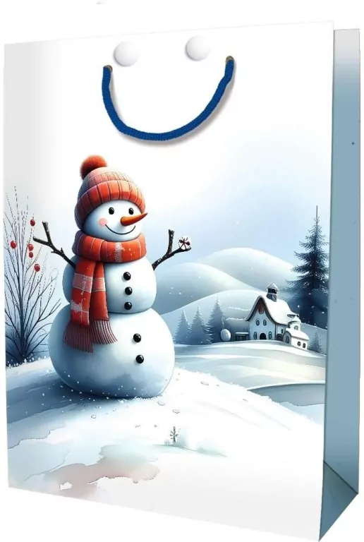 Torebka ozdobna Święta BN Bałwan duża - tantis.pl