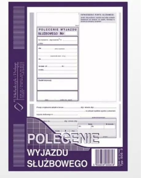 Polecenie wyjazdu służbowego 505-3 - tantis.pl