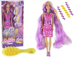 Lalka Anlily z długimi fioletowymi włosami