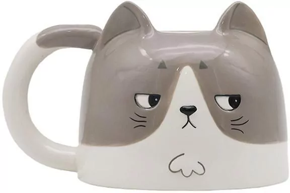 Kubek ceramiczny - Kot biało-szary Beans&Co Cats - tantis.pl