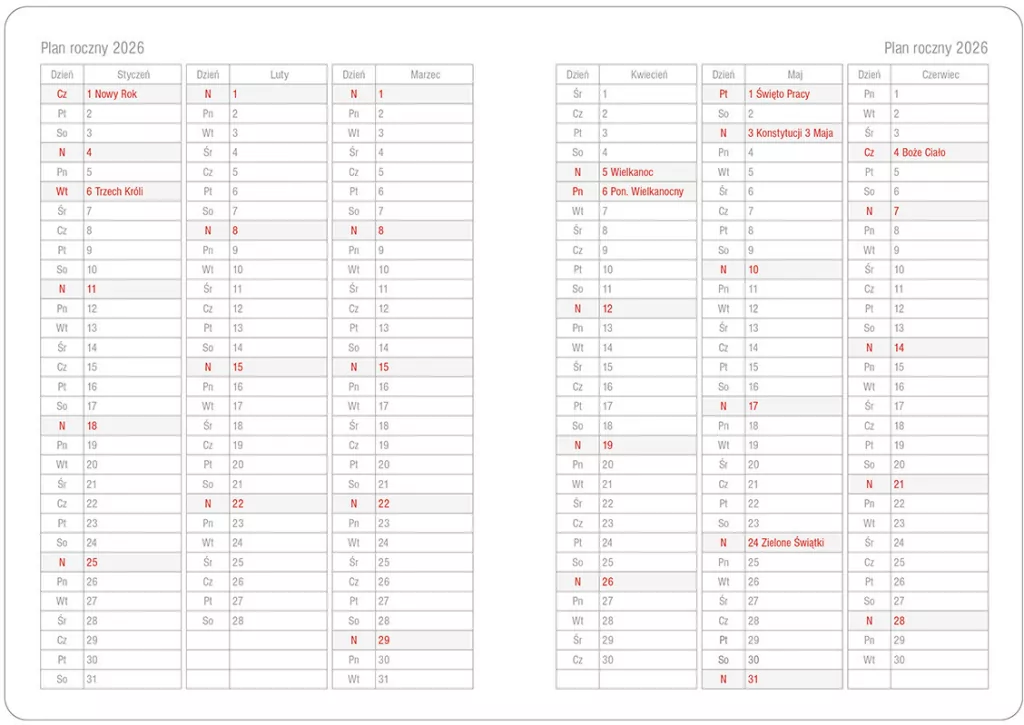 KALENDARZ KSIAZ A6 OPR TW TYDZIEN ERIS CZE OPS - tantis.pl