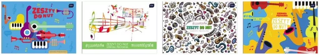 Zeszyt do nut B5/16K szeroka linia MIX - tantis.pl