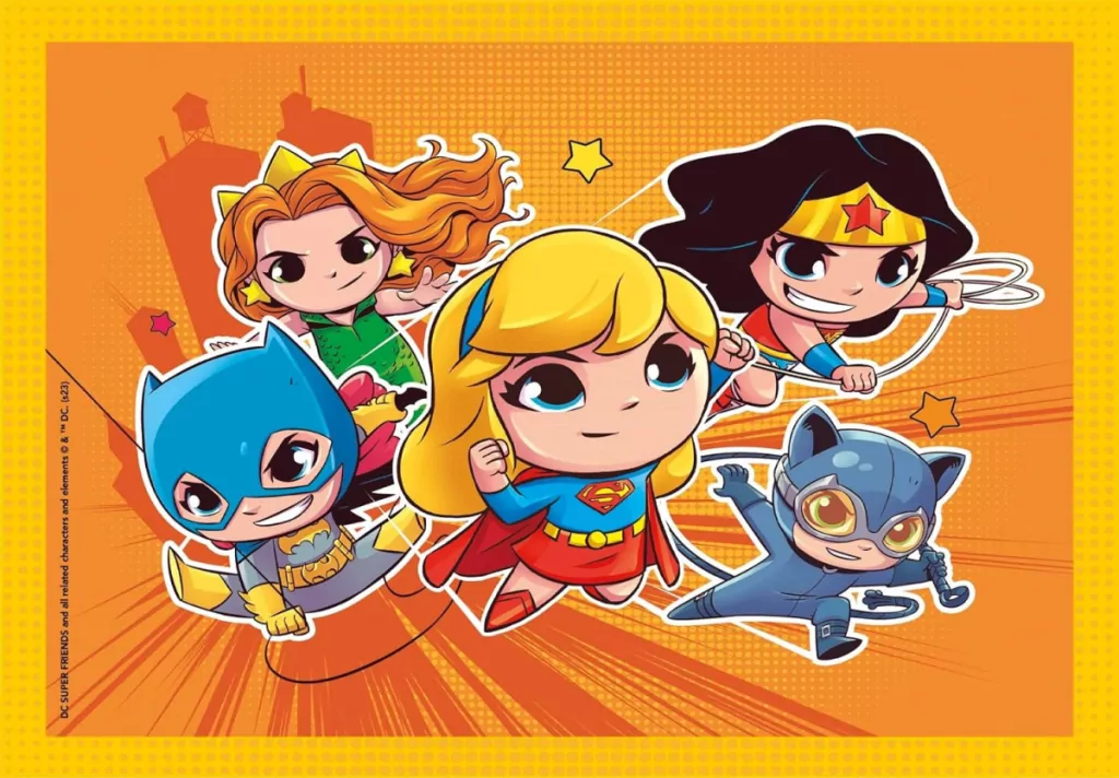 Clementoni. Puzzle 4w1. Super Kolor DC Superfriends - tantis.pl