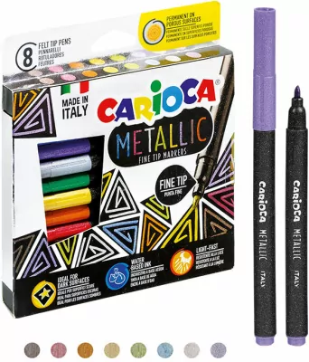 Carioca. Pisaki metaliczne, 8 kolorów