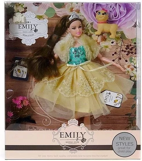 Lalka w sukni wieczorowej z pieskiem 29cm - tantis.pl