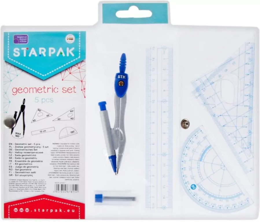 Cyrkiel + zestaw geometryczny - tantis.pl