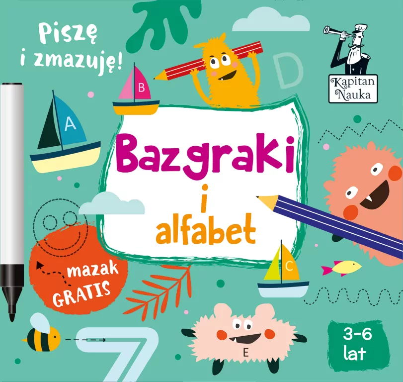 Bazgraki i alfabet (3-6 lat) Kapitan Nauka - tantis.pl