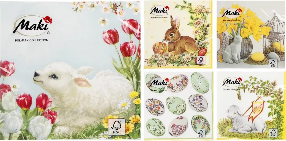 Serwetki 33x33cm Maki Wielkanoc op.  Pol-Mak - tantis.pl