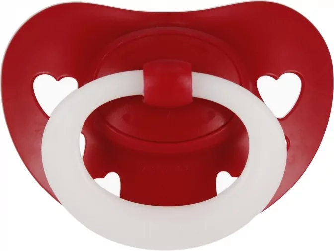 NUK. Signature Night. Smoczki. 0-6 miesięcy. Biały i czerwony - tantis.pl