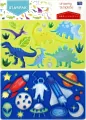 Plastikowy szablon rysunkowy. Dino, kosmos - tantis.pl