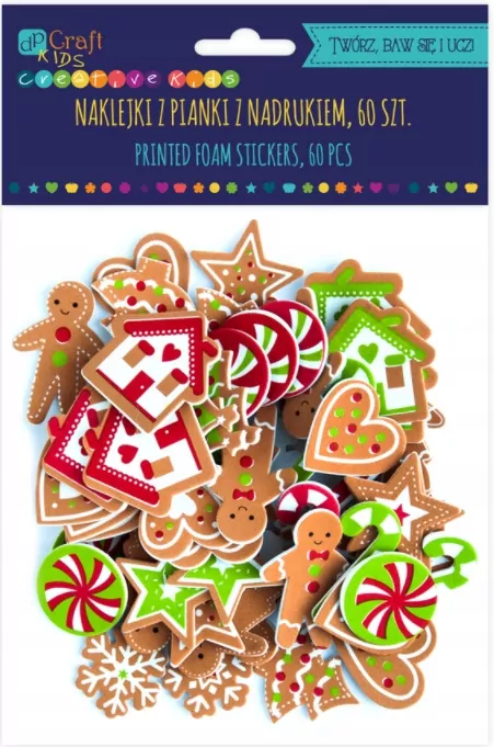 Naklejki z pianki z nadrukiem pierniczki - tantis.pl