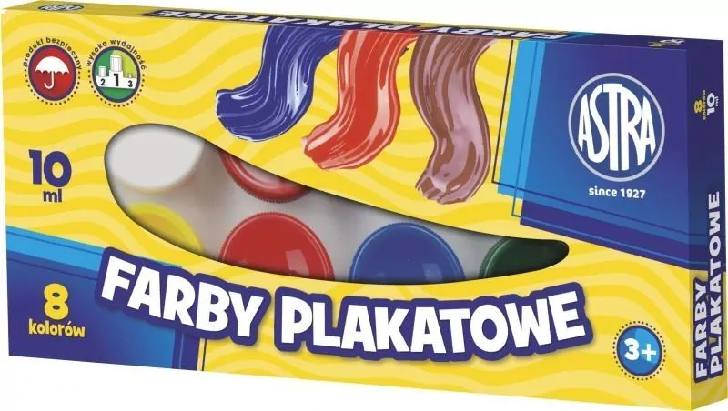 Farby plakatowe 8 kolorów, 10ml. - tantis.pl