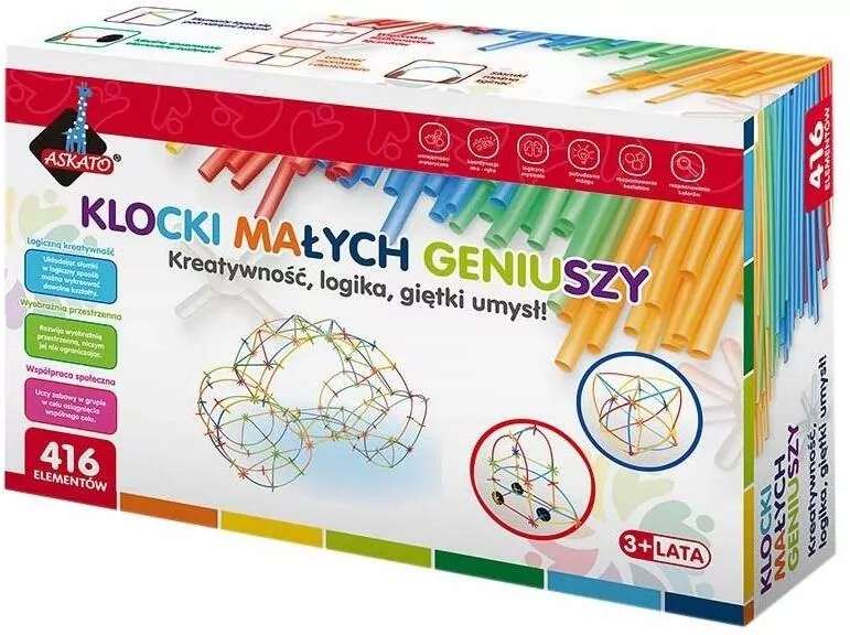 Klocki małych geniuszy. Słomki 416 el - tantis.pl