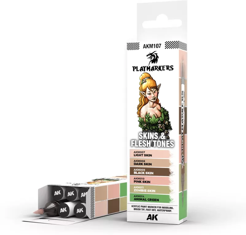 AK Interactive: Playmarkers - Skin & Flesh Tones (6) - tantis.pl