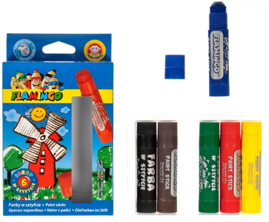 Farby w sztyfcie. 6 kolorów - tantis.pl