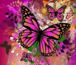 Malowanie po numerach Motyle w różu