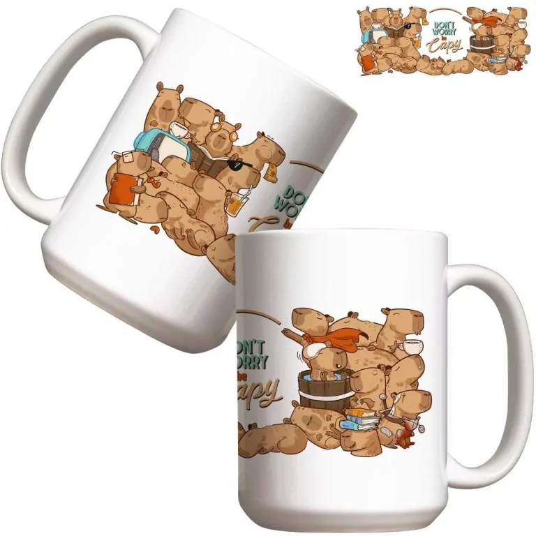 Kubek. Don`t worry be Capy 440ml - tantis.pl